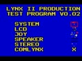 Lynx II Production Test Program V0.02 (Prototype) - Screen 2